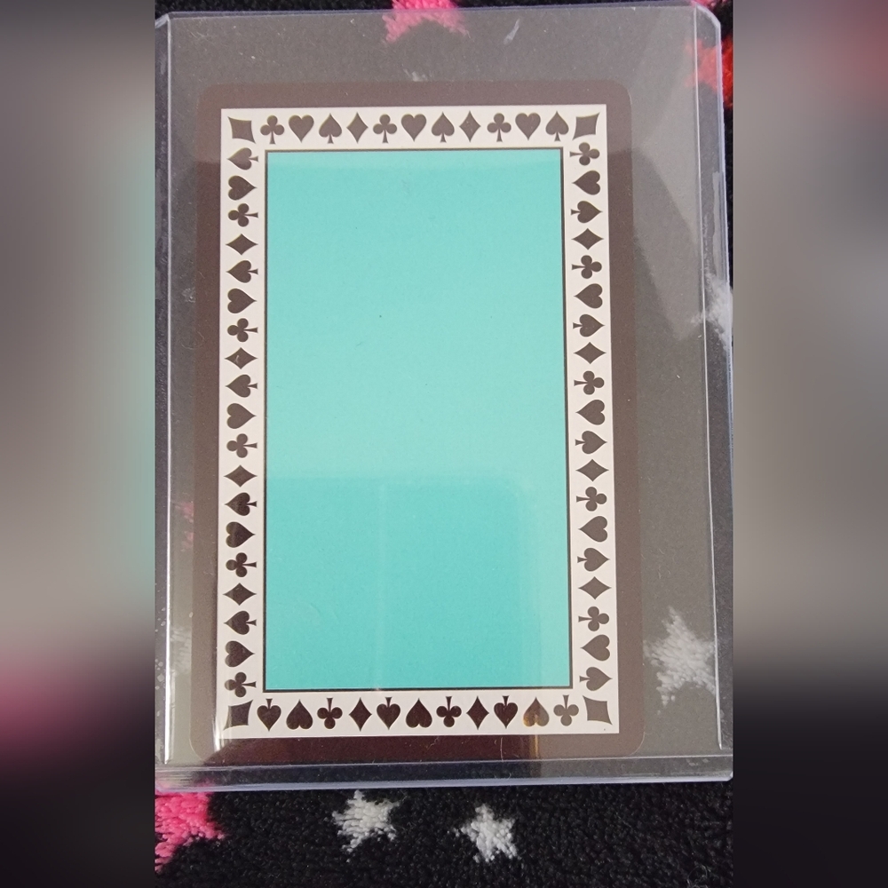 Turquoise Playing Card with Brown Border
